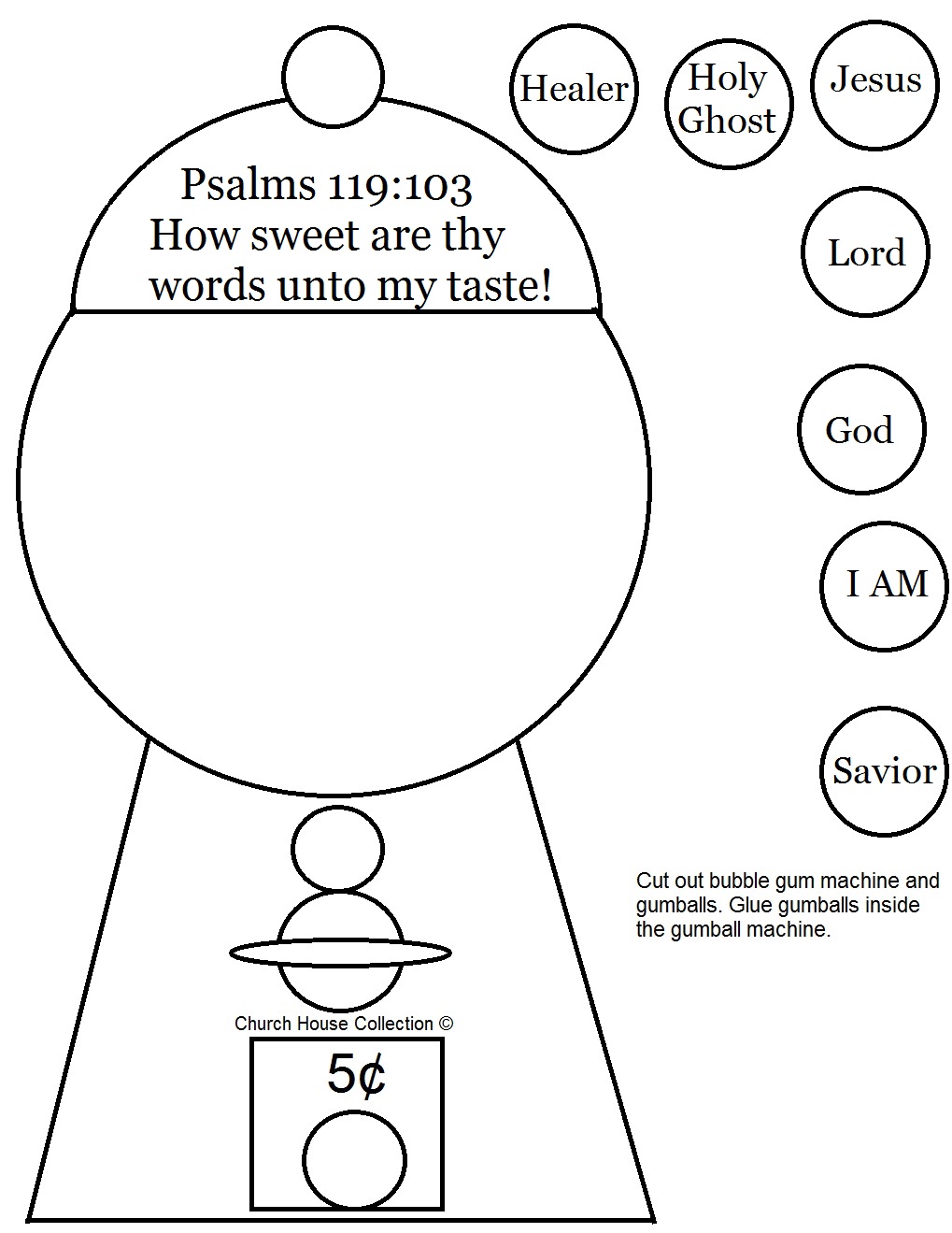 Bubblegum machine cut out craft psalms 119 103